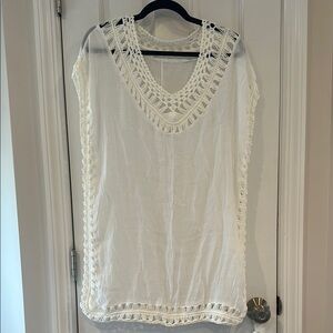 White Crochet Women's Beach cover up
